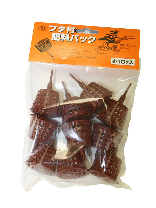 Paniers à engrais pour bonsaï sur tige avec couvercle, petits, 3,8 cm - (10 pièces)