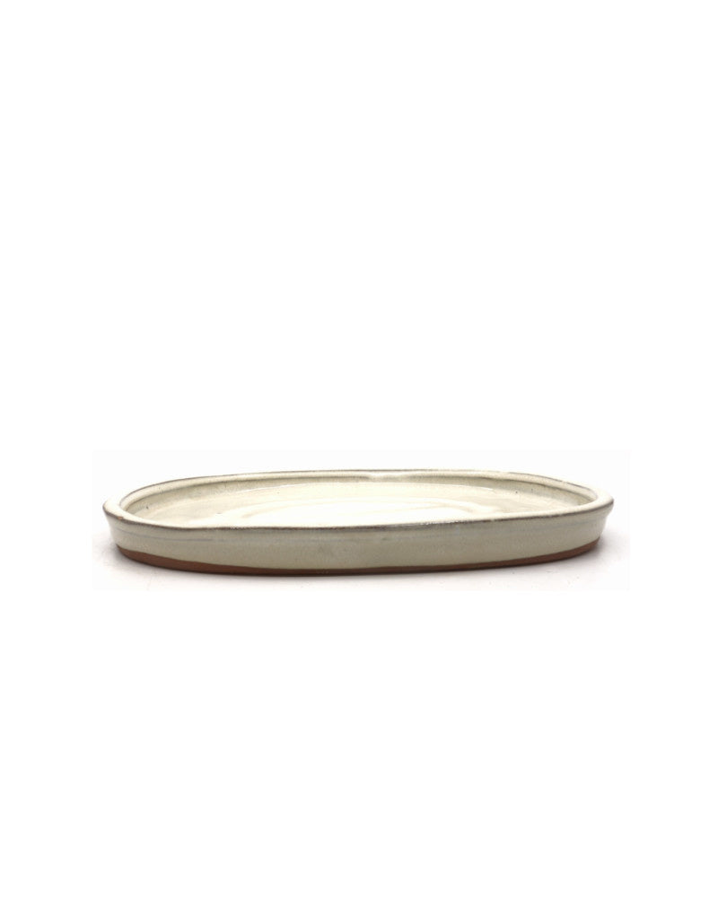 Soucoupe pour bonsaï ovale crème 27 cm