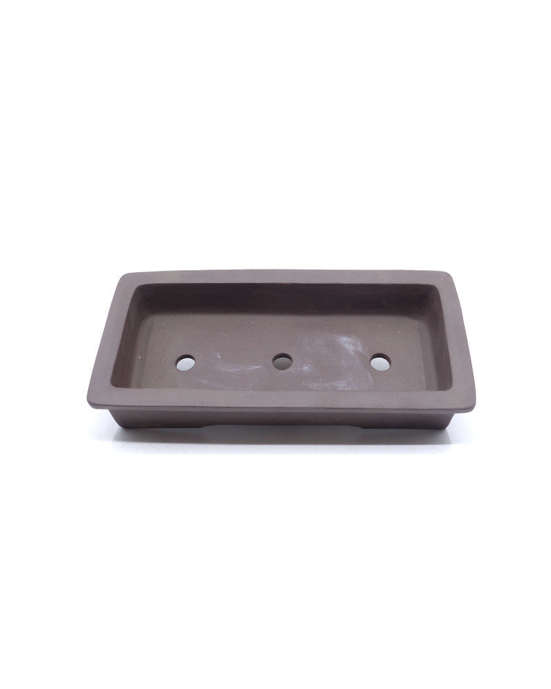 Pot à bonsaï non émaillé rectangulaire pour plantation groupée 27 cm