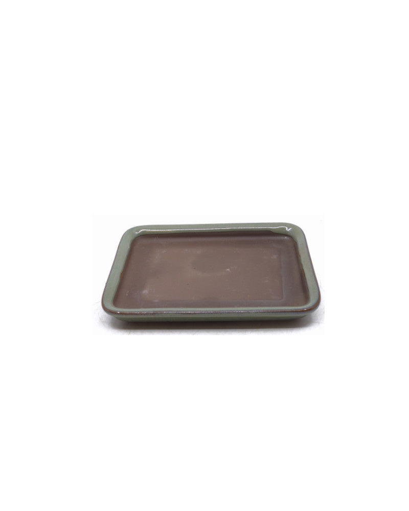Pot à bonsaï vert beige rectangulaire 15 cm - lot