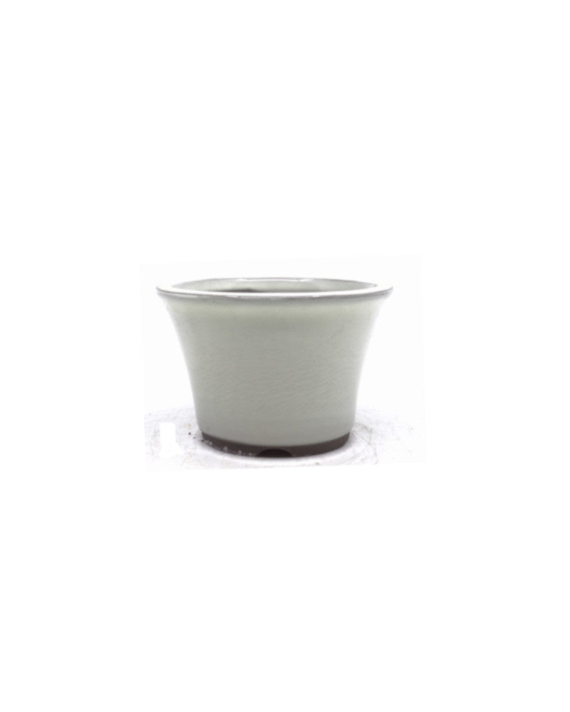 Pot à bonsaï semi-cascade rond crème 12 cm
