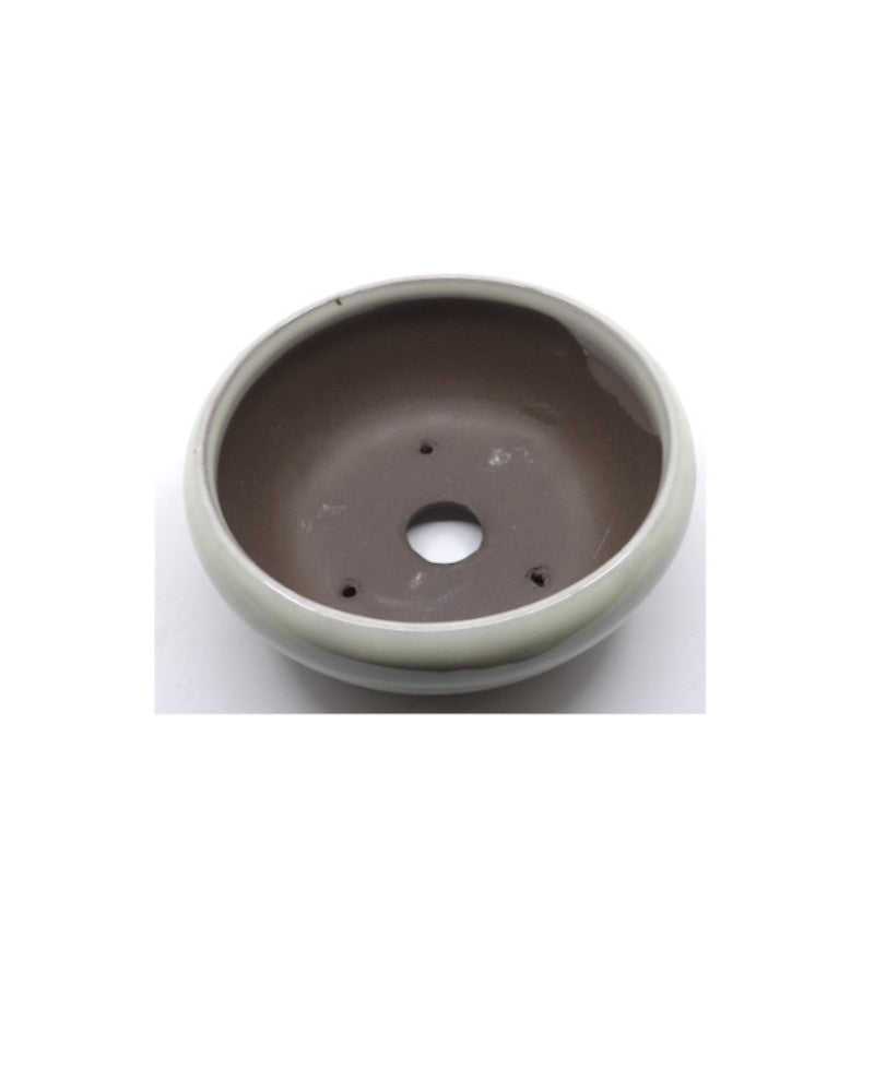 Pot à bonsaï rond crème 19 cm