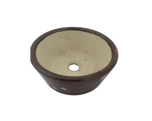 Pot à bonsaï Shohin brun rond 6 cm