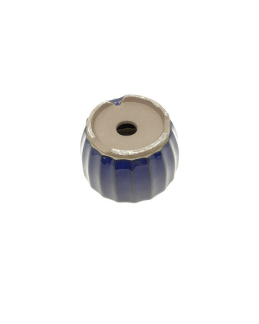 Pot Shohin Bonsai bleu foncé chrysanthèmes 10 cm