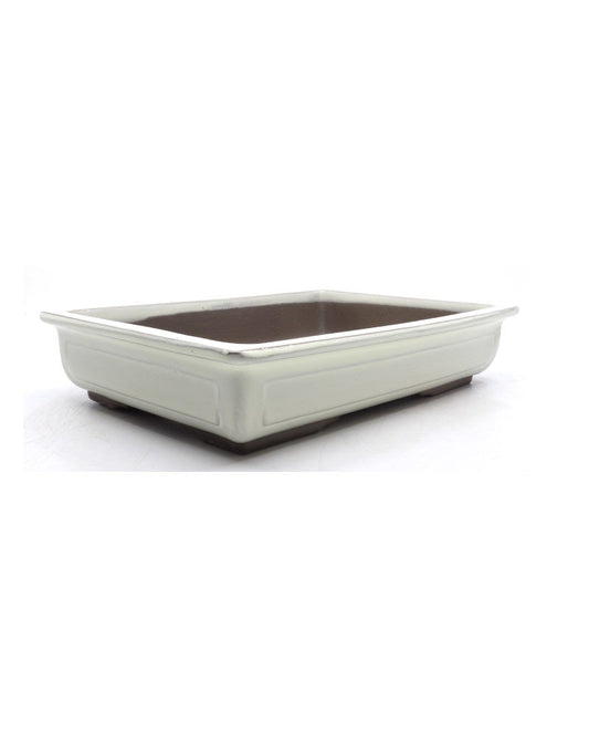Pot à bonsaï crème rectangulaire 30 cm