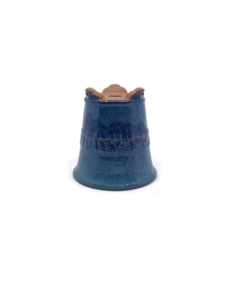 Pot à bonsaï semi-cascade rond bleu-vert 12 cm