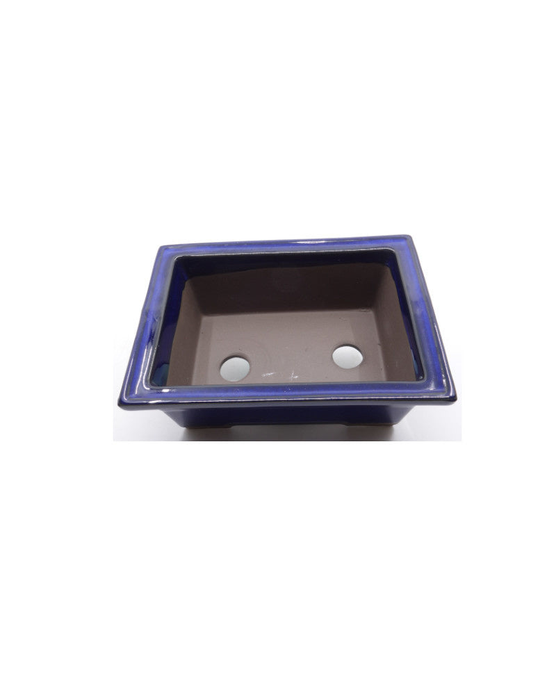 Pot à bonsaï bleu rectangulaire 22 cm
