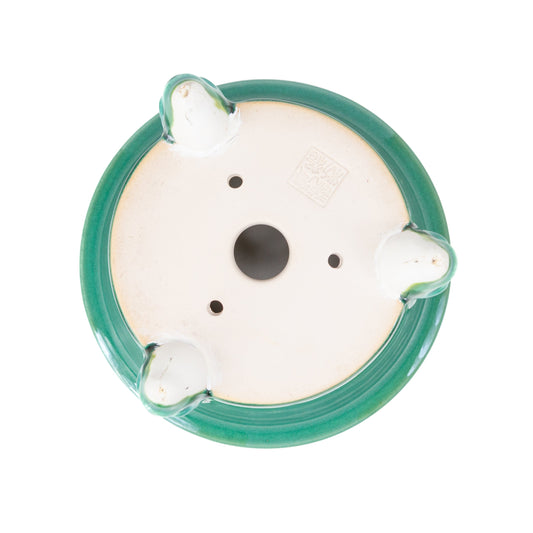 Pot Shohin Bonsai Yixing turquoise diable rond semi-cascade 9 cm