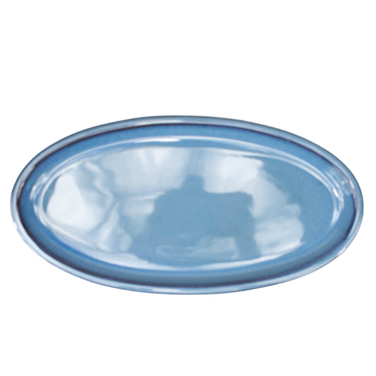 Soucoupe pour bonsaï bleue ovale 31 cm