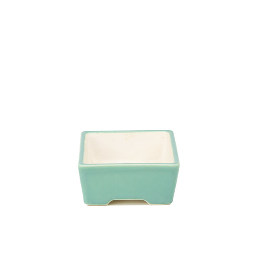 Pot Yixing pour bonsaï turquoise rectangulaire 15 cm