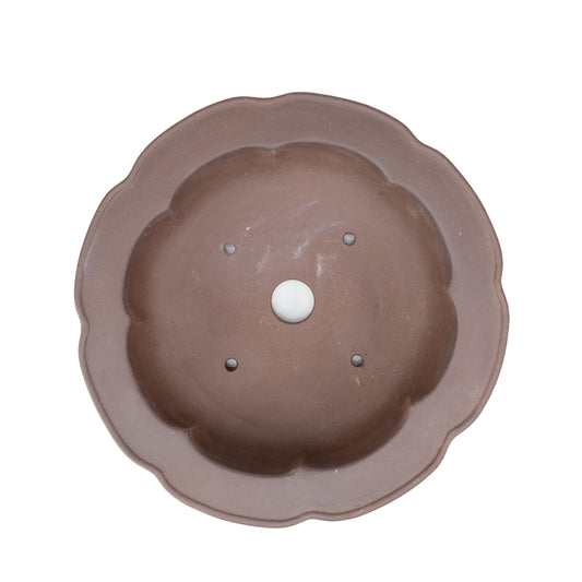 Pot Bonsai Yixing non émaillé lotus rond 24 cm