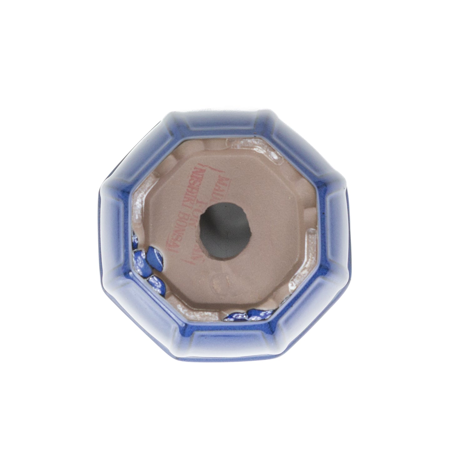 Pot à bonsaï octogonal cascade bleu 12 cm