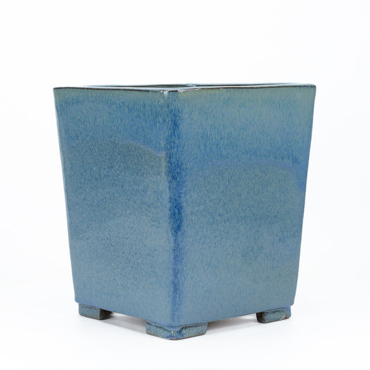 Pot à bonsaï cascade bleu beige carré 25 cm, hauteur 30 cm
