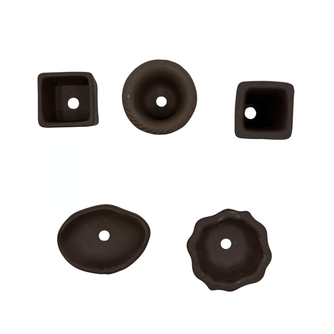 Lot de 5 pots Mame non émaillés (4-7 cm de large)