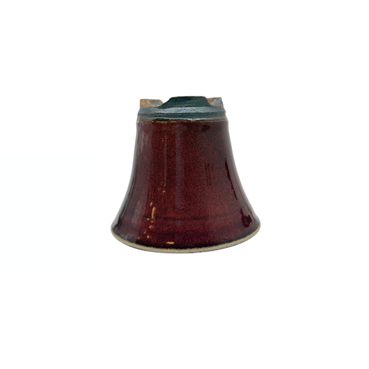 Pot à bonsaï rouge cascade avec des taches noires René Lecocq 12cm
