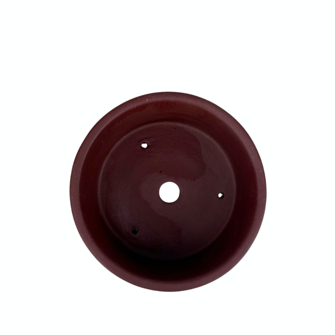 Pot à bonsaï rond non émaillé de 11 cm