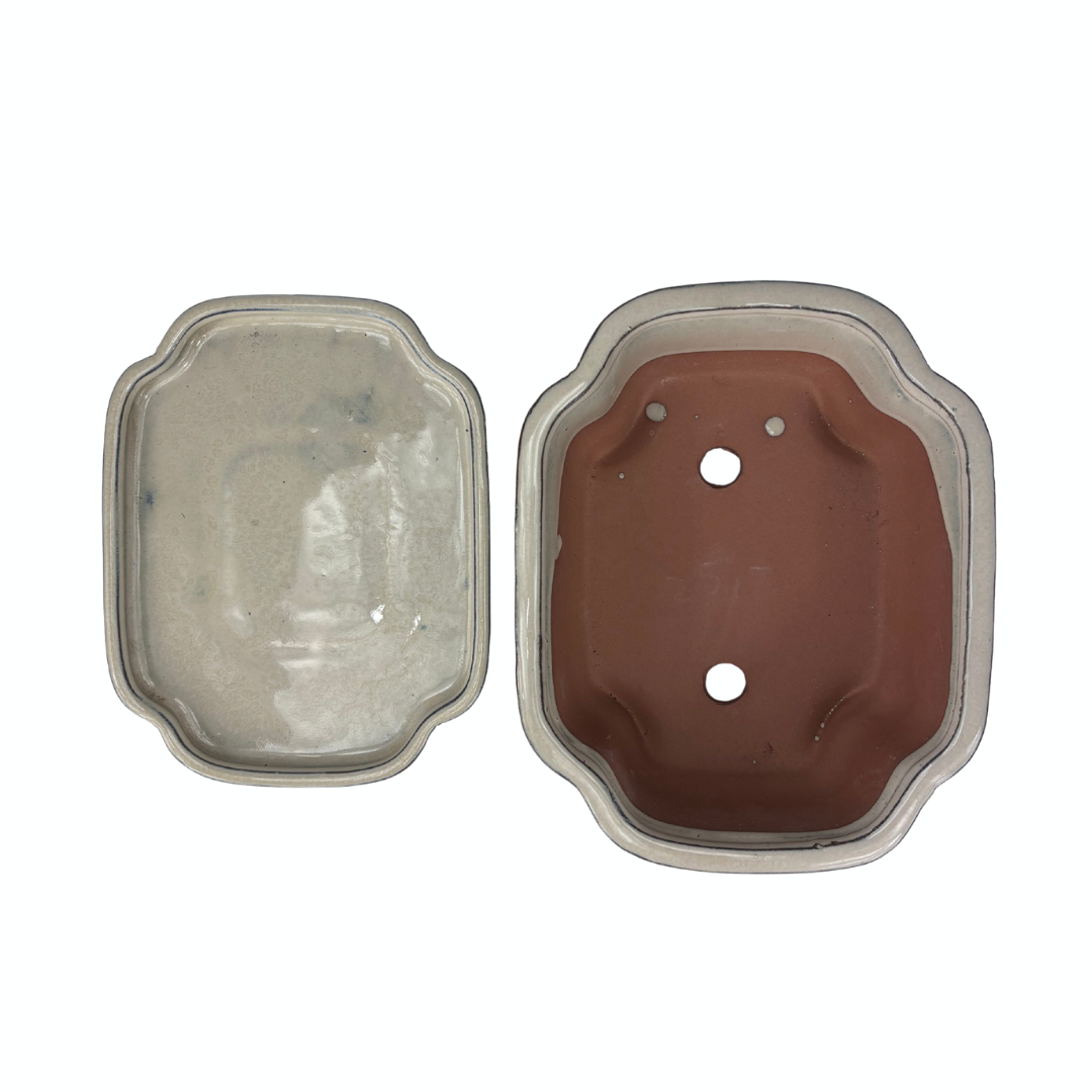 Pot à bonsaï crème mokko 26 cm - ensemble