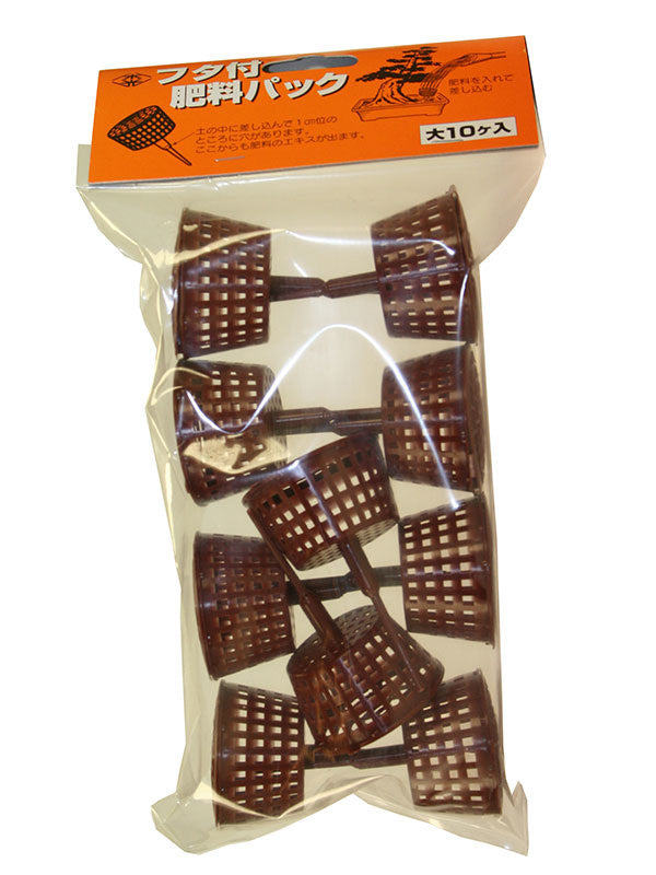 Paniers à engrais pour bonsaï sur tige avec couvercle grand format 4,8 cm - (10 pièces)