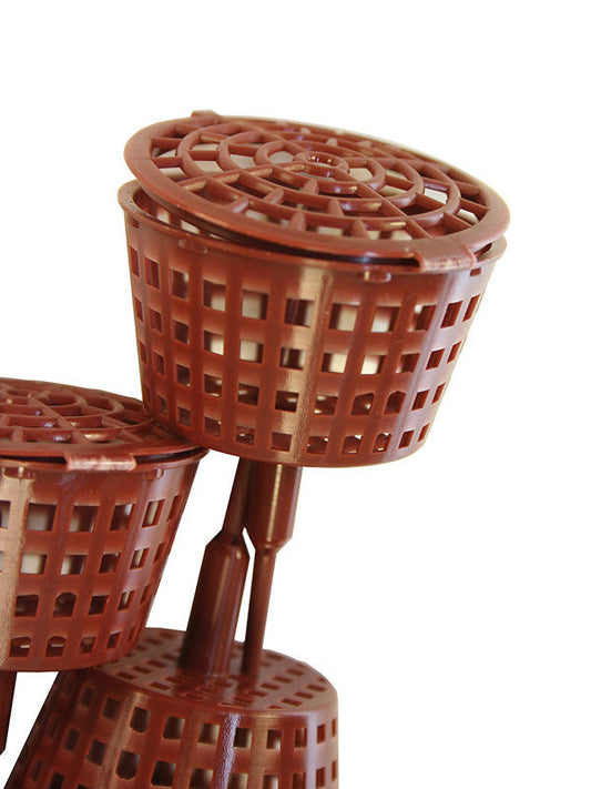 Paniers à engrais pour bonsaï sur tige avec couvercle grand format 4,8 cm - (10 pièces)