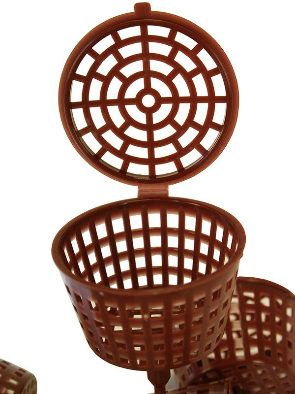Paniers à engrais pour bonsaï sur tige avec couvercle grand format 4,8 cm - (10 pièces)