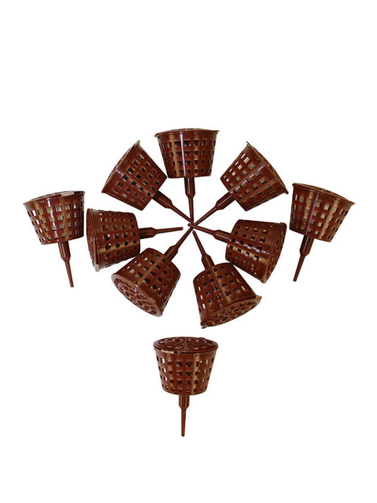 Paniers à engrais pour bonsaï sur tige avec couvercle, petit 3,8 cm - (10 pièces)