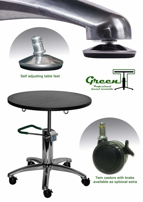 Green T Hydraulic Lift Bonsai Table tournante ronde PLUS