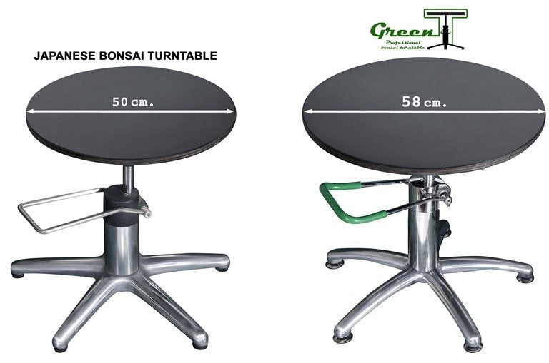Green T Hydraulic Lift Bonsai Table tournante ronde PLUS