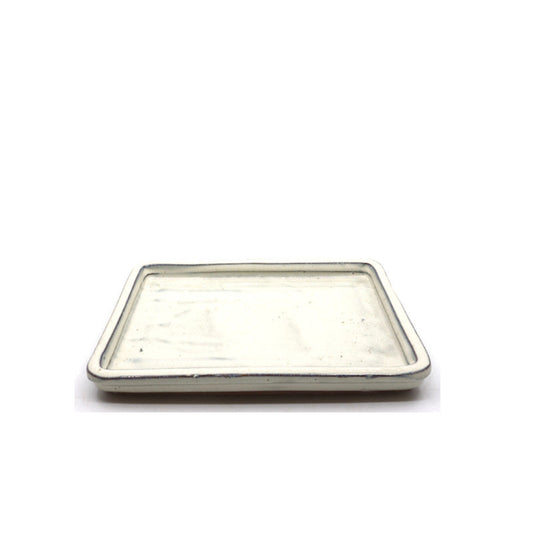 soucoupe rectangulaire pour bonsaï, couleur crème, 22 cm