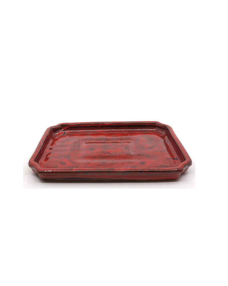 Soucoupe à bonsaï rouge moka 26 cm