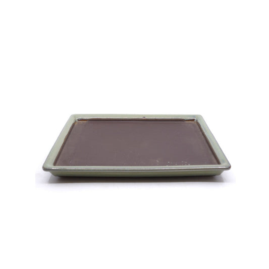 Soucoupe pour bonsaï verte rectangulaire 21 cm