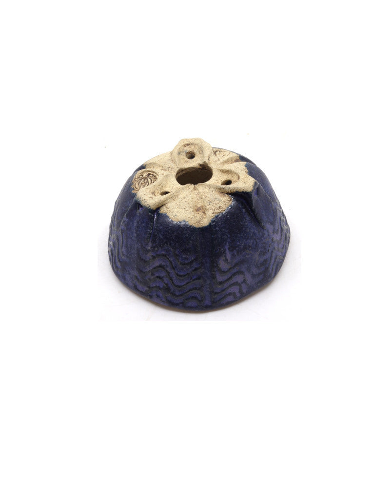 Pot à bonsaï Shohin Walsall émaillé bleu rond 9 cm
