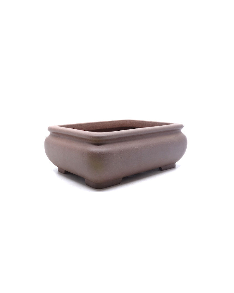Pot à bonsaï Yixing non émaillé rectangulaire à angles arrondis 20 cm