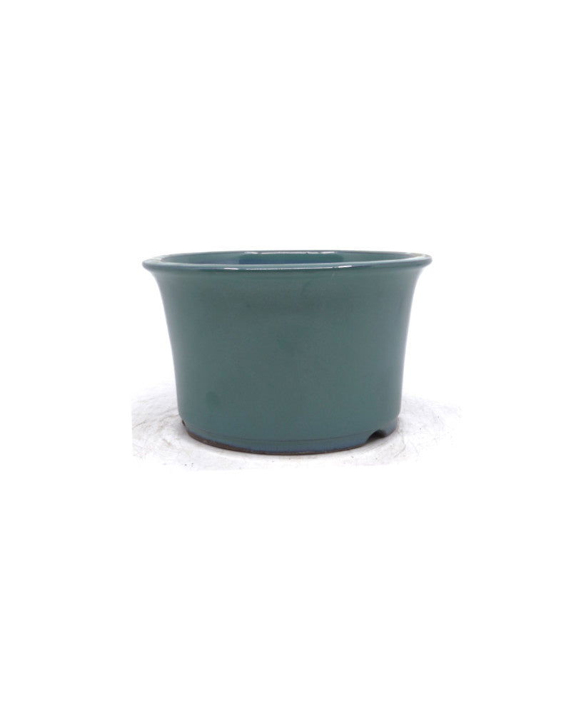Pot à bonsaï semi-cascade rond vert 16 cm