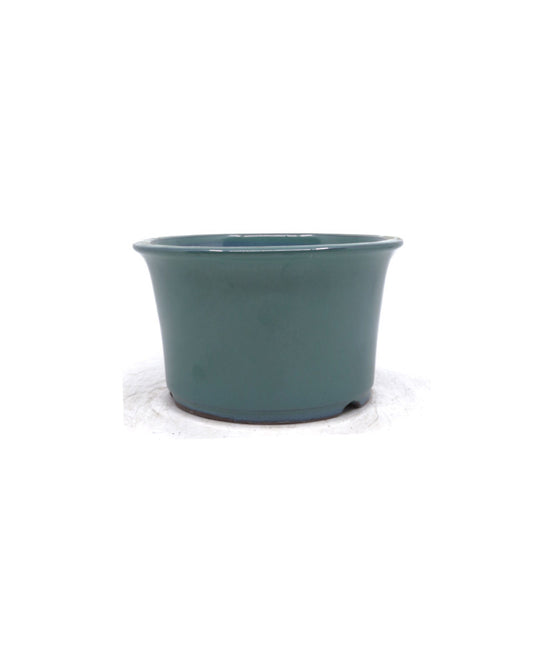 Pot à bonsaï semi-cascade rond vert 16 cm
