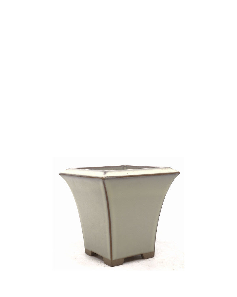 Pot à bonsaï semi-cascade crème 12 cm