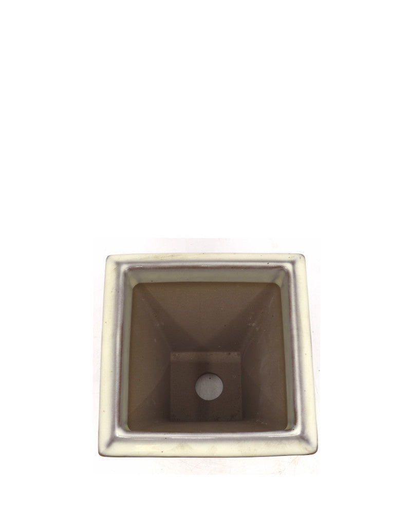 Pot à bonsaï semi-cascade crème 12 cm