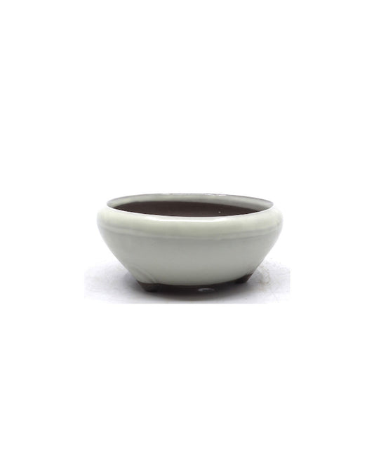 Pot à bonsaï blanc rond 13 cm