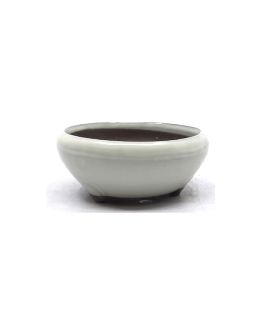 Pot à bonsaï rond crème 19 cm