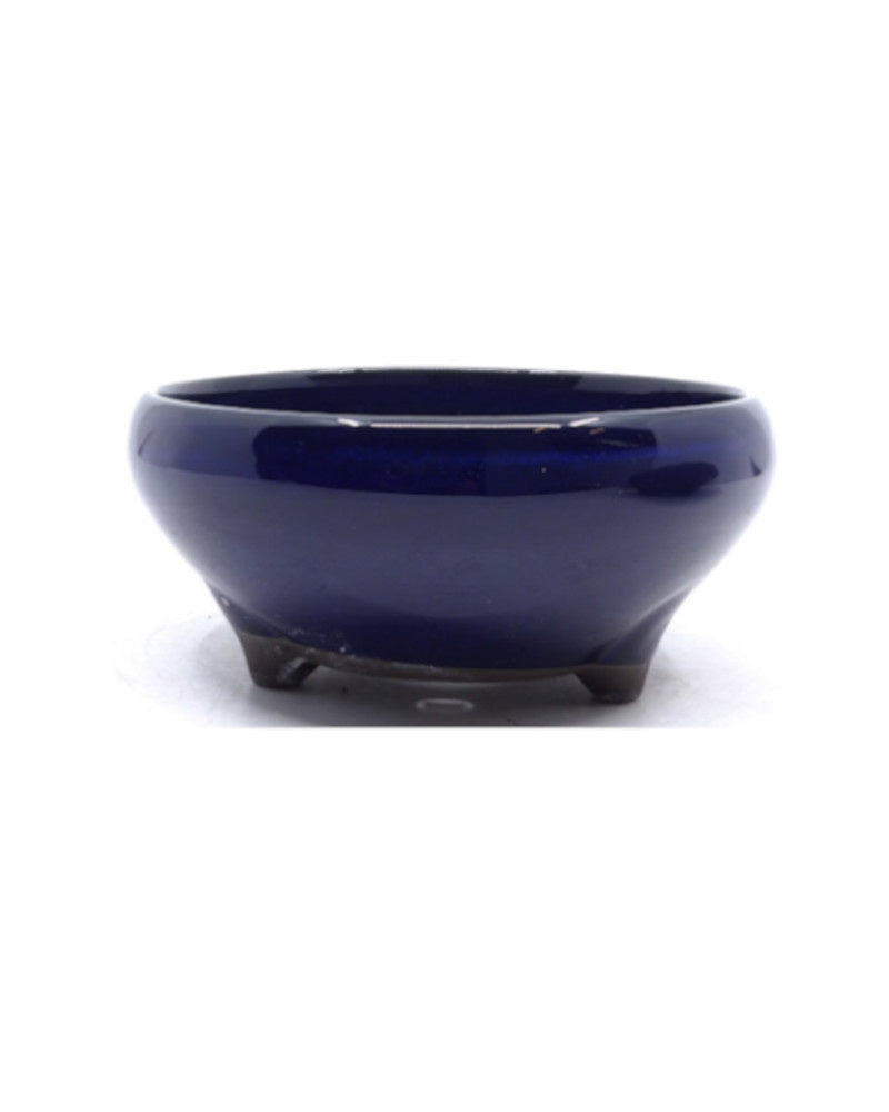 Pot à bonsaï bleu rond 24 cm