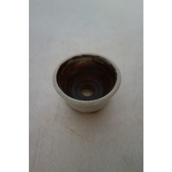 Pot à bonsaï Mame « René Lecocq » rond crème 5 cm