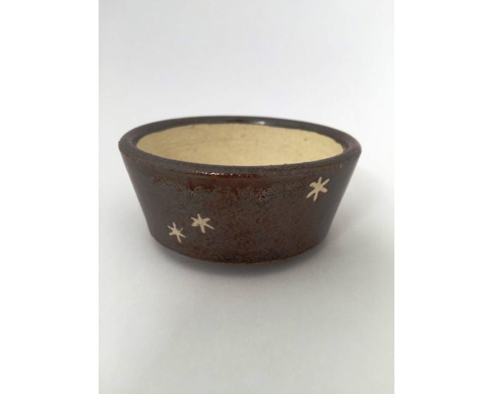 Pot à bonsaï Shohin marron rond 6 cm