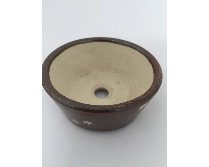 Pot à bonsaï Shohin brun rond 6 cm