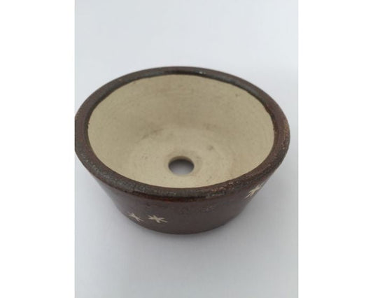 Pot à bonsaï Shohin brun rond 6 cm