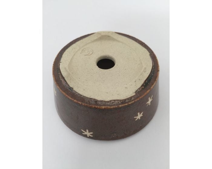 Pot à bonsaï Shohin brun rond 6 cm