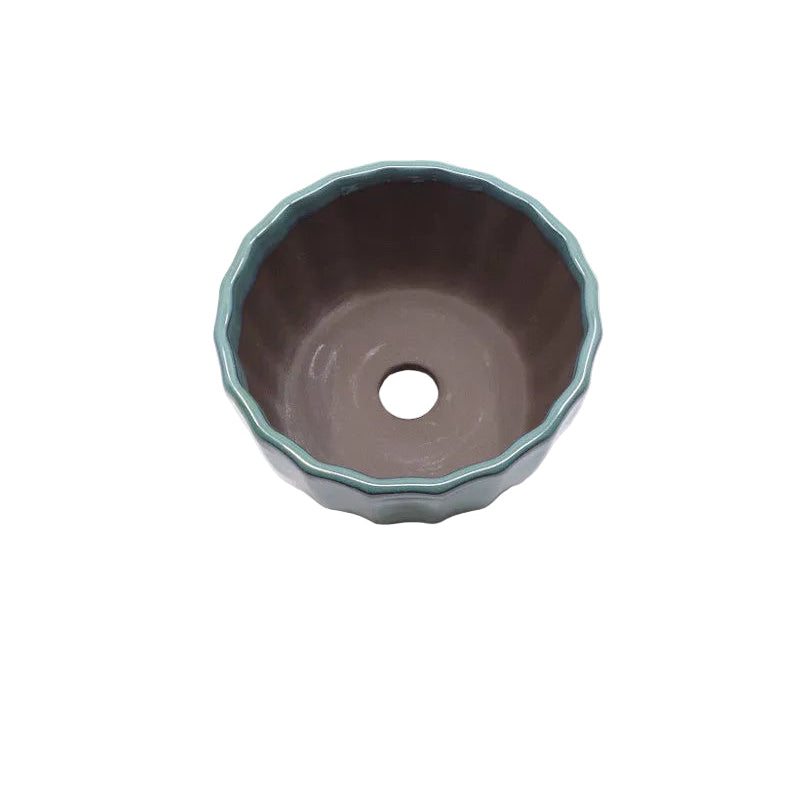 Pot à bonsaï vert chrysanthèmes 12 cm