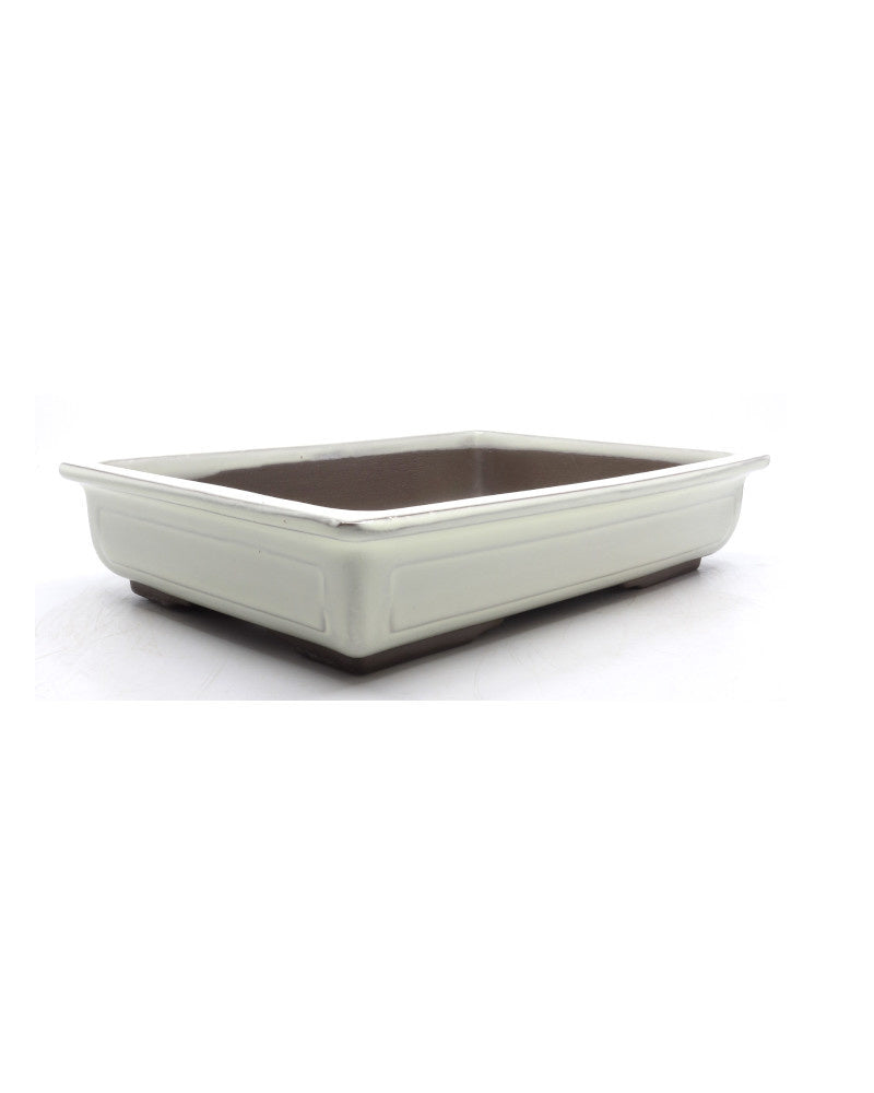 Pot à bonsaï crème rectangulaire 28 cm