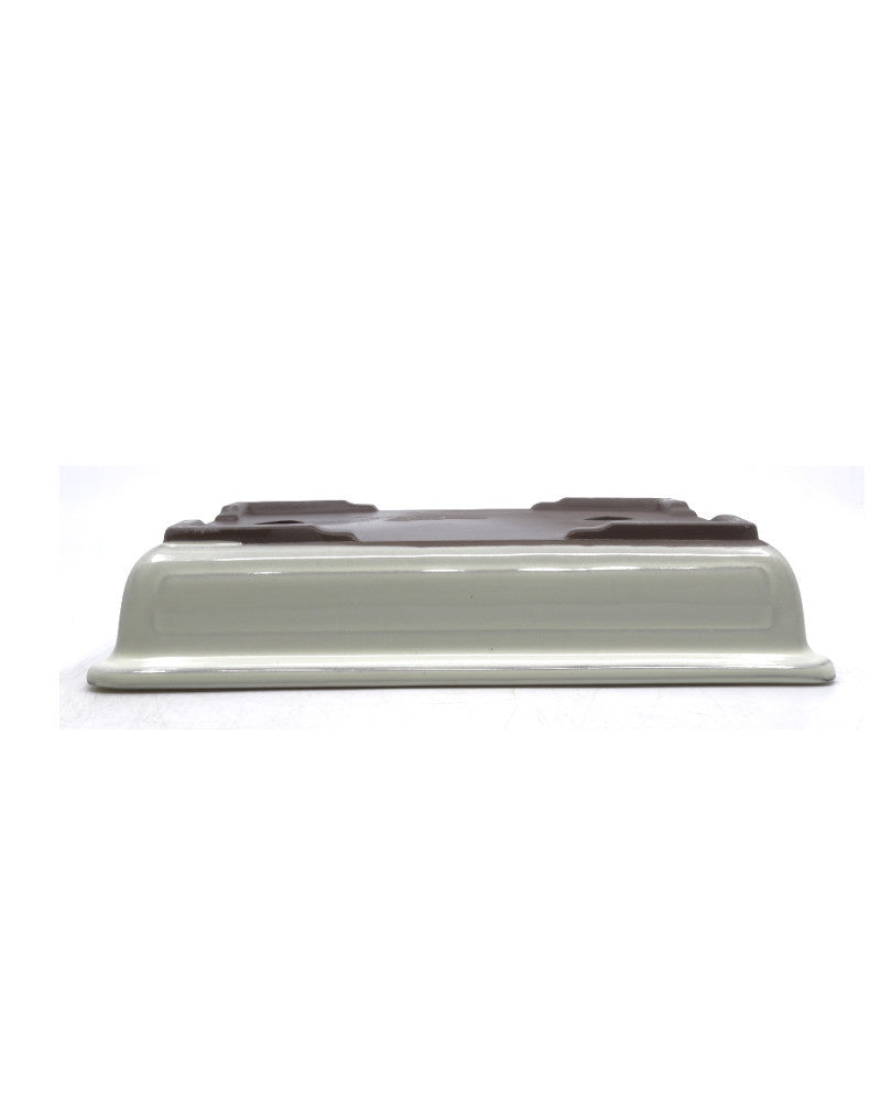 Pot à bonsaï crème rectangulaire 28 cm