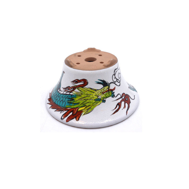 Pot à bonsaï dragon peint à la main rond 15 cm
