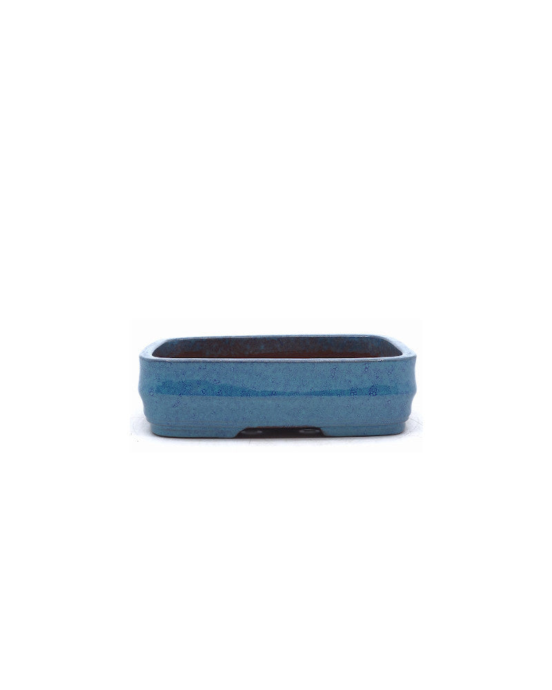 Pot à bonsaï rectangulaire bleu-vert 14 cm