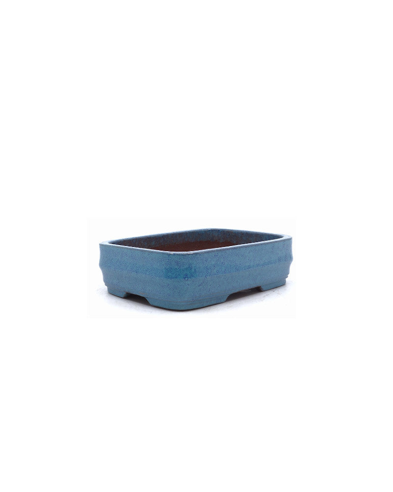 Pot à bonsaï bleu vert rectangulaire 14 cm